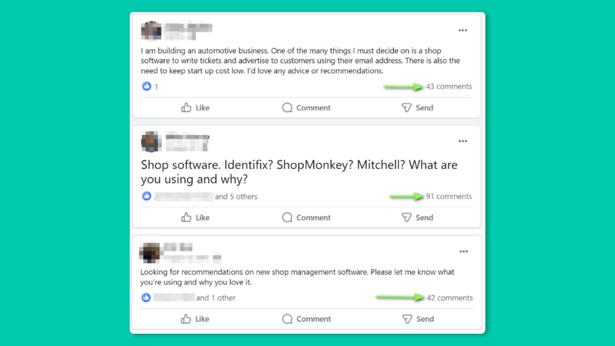 Which vendor is right for me, Facebook group automotive posts