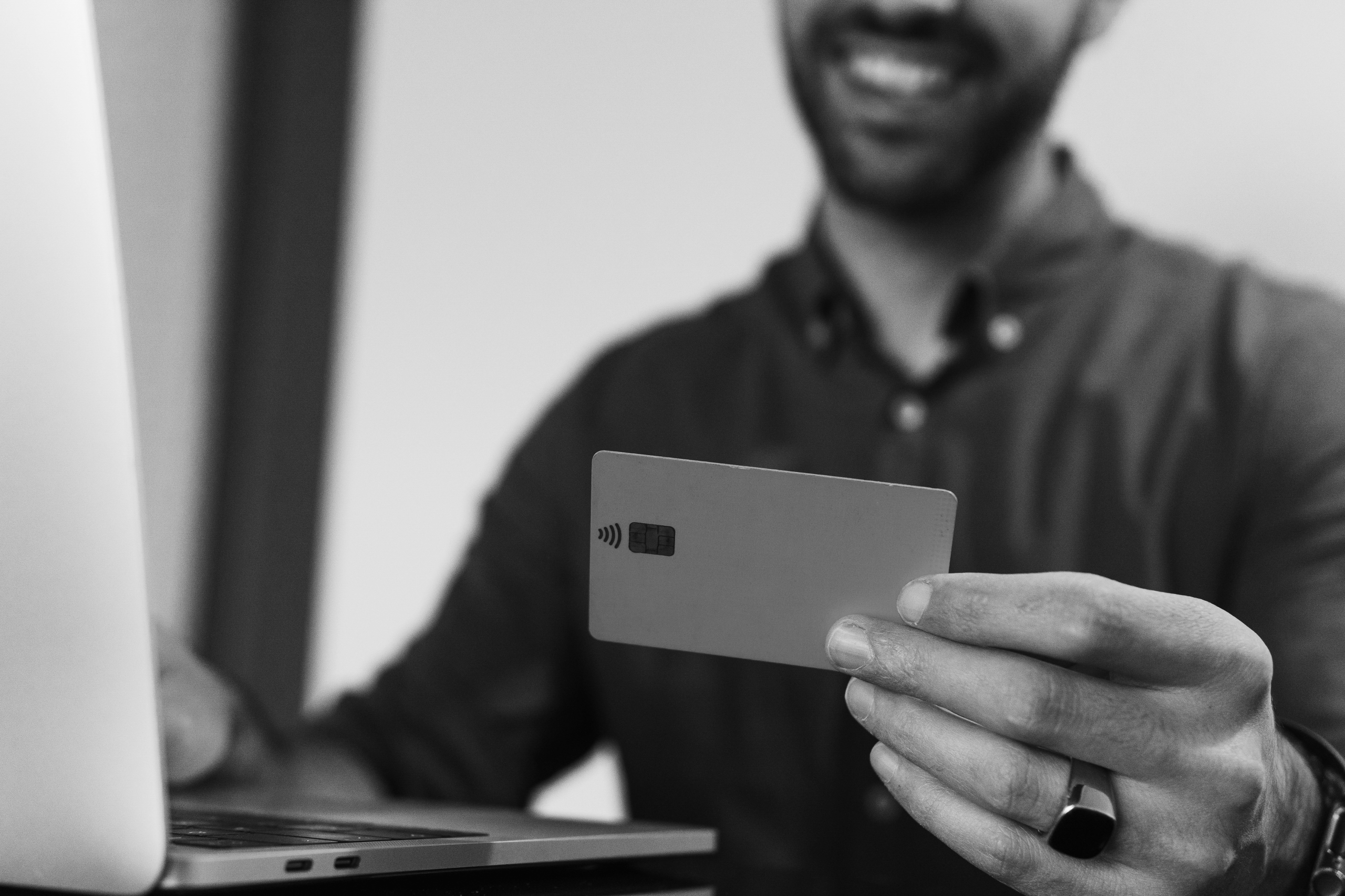 man with credit card